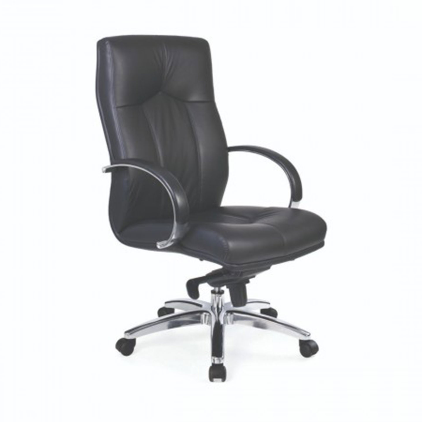 GM High Back Black Leather Chair