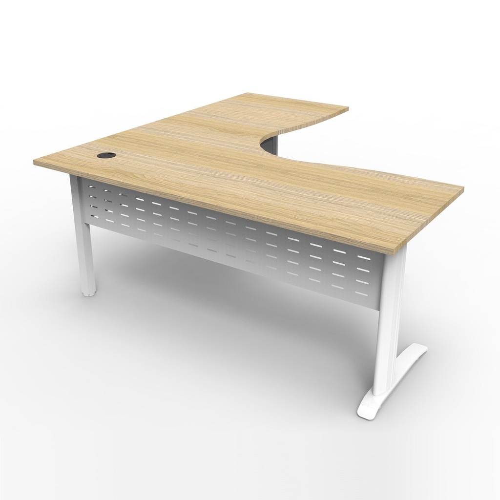 Deluxe Rapid Span Corner Workstation (1800W x 1200W x 700D, Silver, Beech)