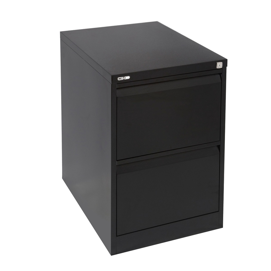 GO Heavy Duty Filing Cabinet (2 Drawers, Black)