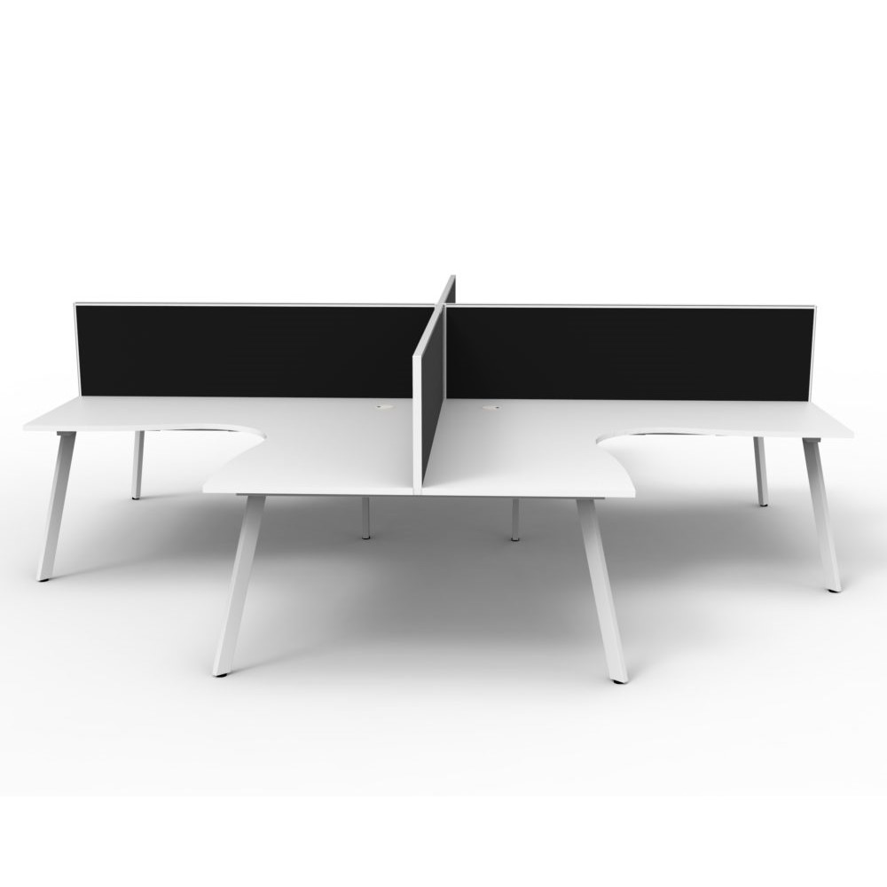 Eternity 4 Person Corner Workstation X POD With Screens