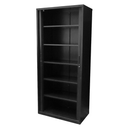 Go Tambour Door Cupboard (1200mm, 5 Shelves - 1981mm H, Black)