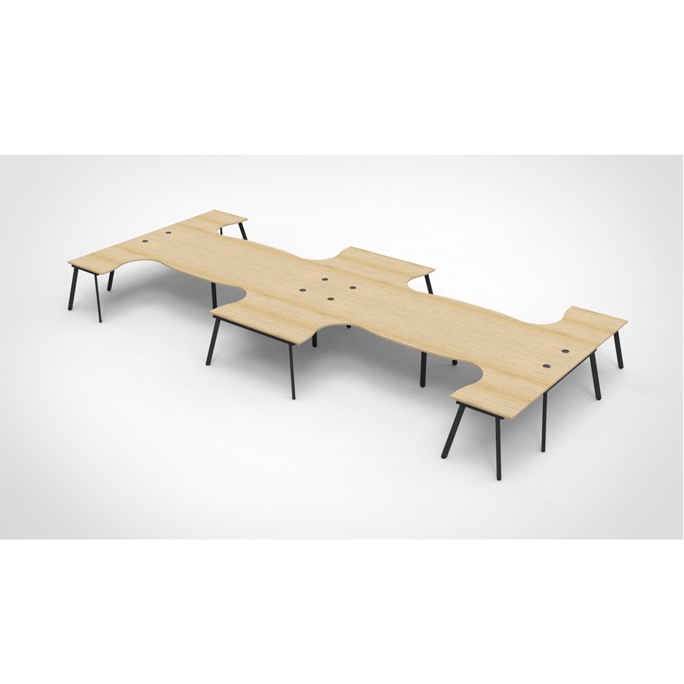 Eternity Workstation 8 Person H Pod Corner