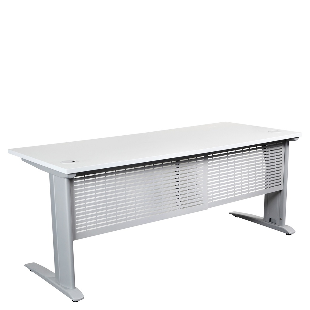 Summit Straight Desk (Black, 1500W x 750D x 720H, White Top)