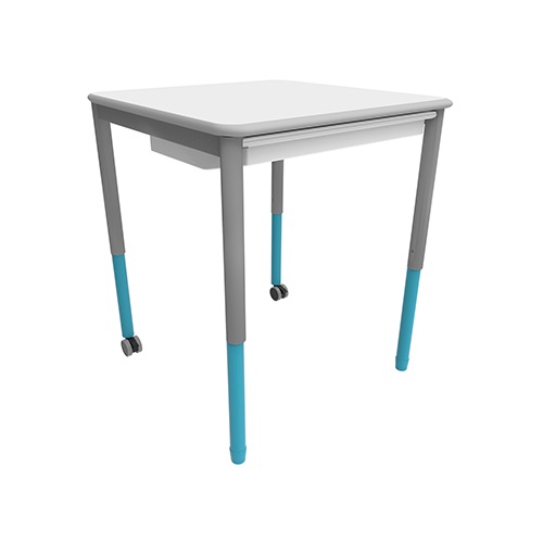 Twist'n'Lock Square Table - Performance Edge (Aqua, With Drawers)