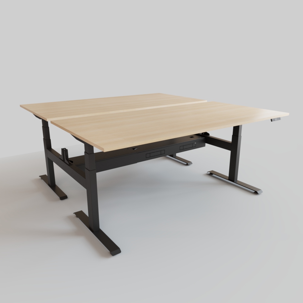 Newart Height Adjustable Back to Back Workstation Quick Assembly Set KD