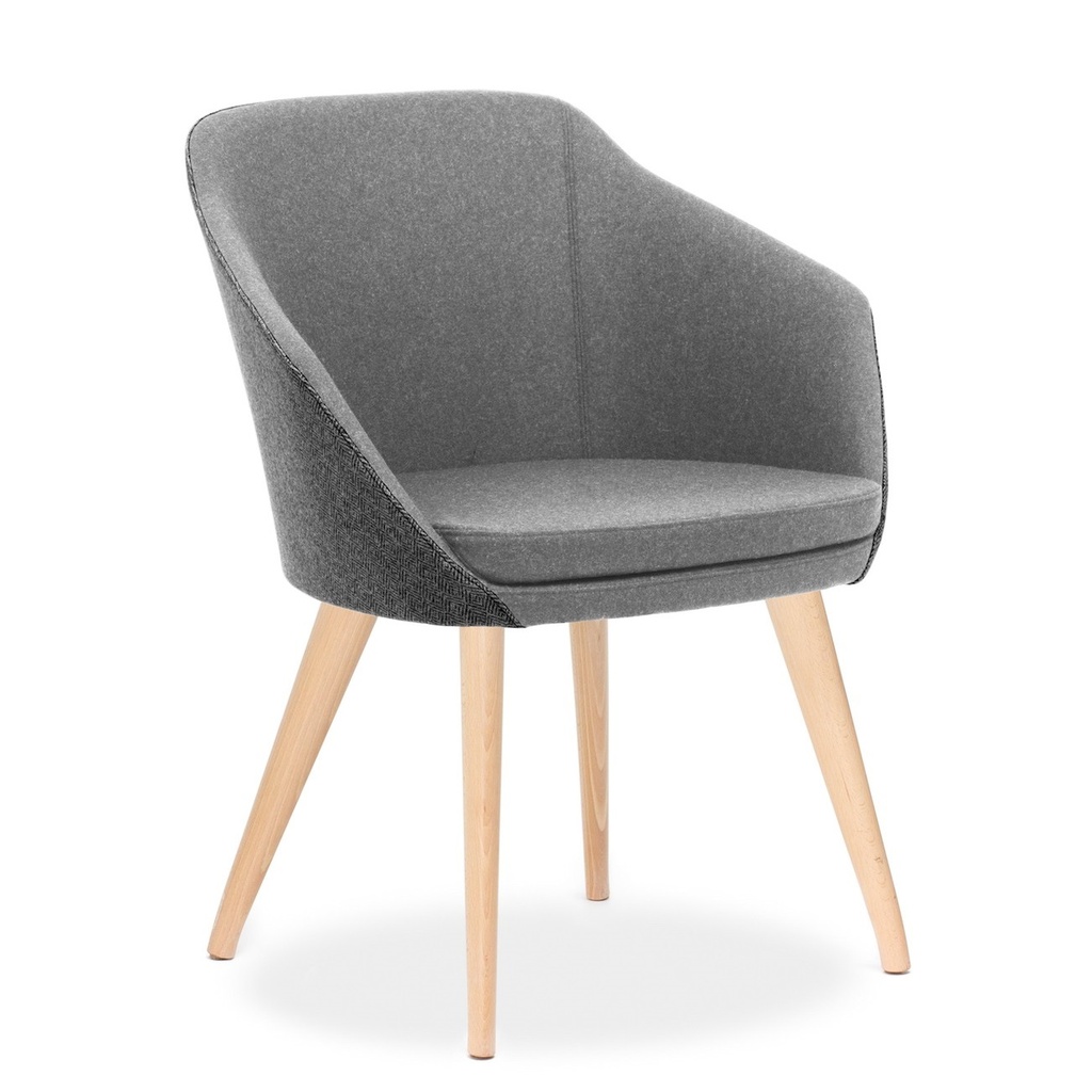 Annette Arm Chair Natural Timber Legs (Natural Timber Base)