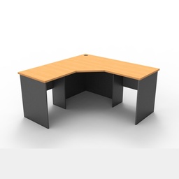 Rapid Worker Corner Workstation (1500W x 1500W x 600D, Beech on Ironstone)