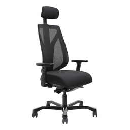 Serati Mesh (With 4D Adjustable Arms, Gabriel Fighter Black Fabric, With adjustable Headrest)