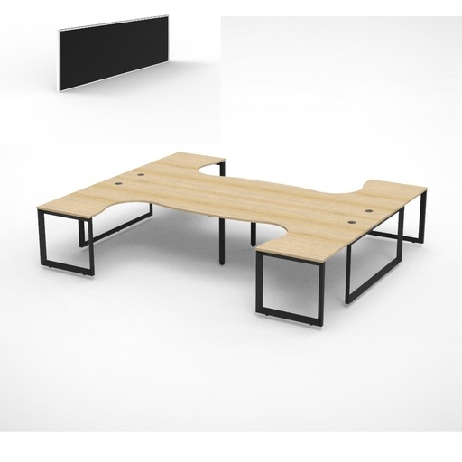 Eternity Workstation 4 Person H Pod Corner with Screens